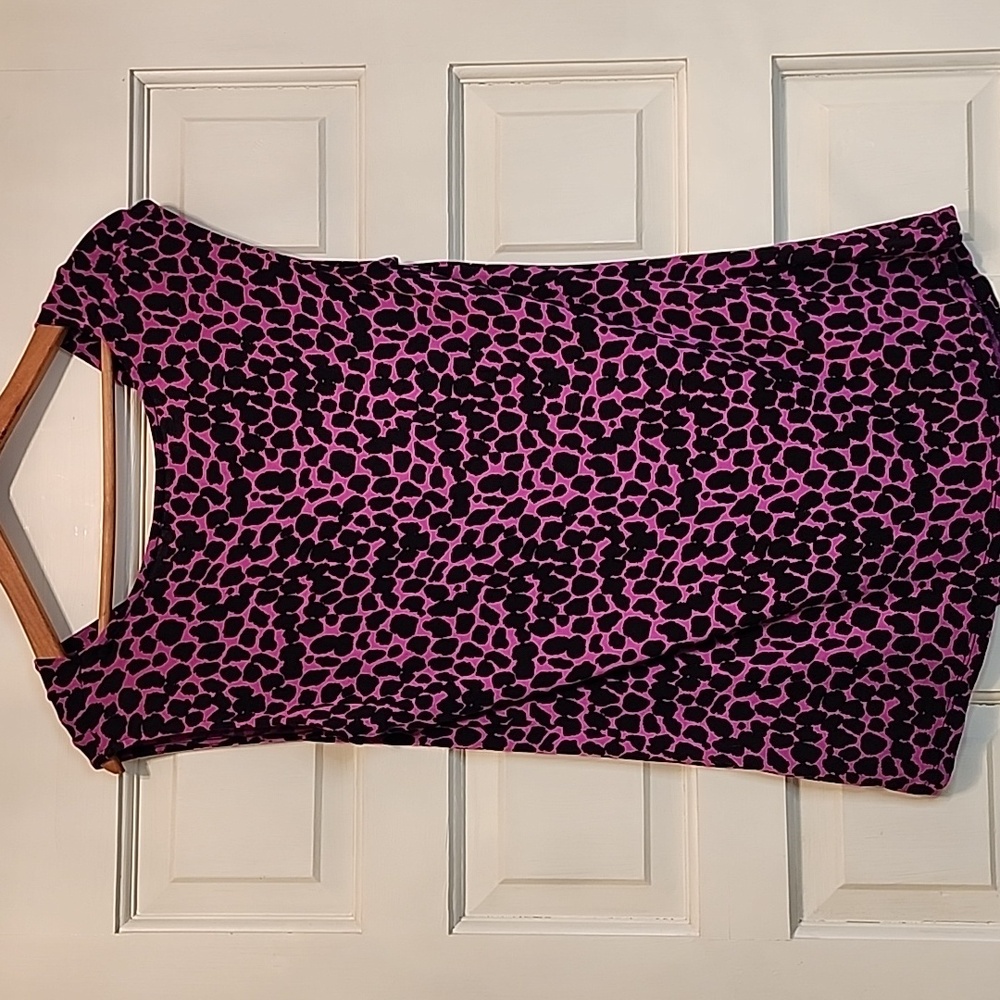Michael Kors Leopard Print Scoop Neck Knit Rayon Spandex Sleeveless Top - Picture 4 of 6